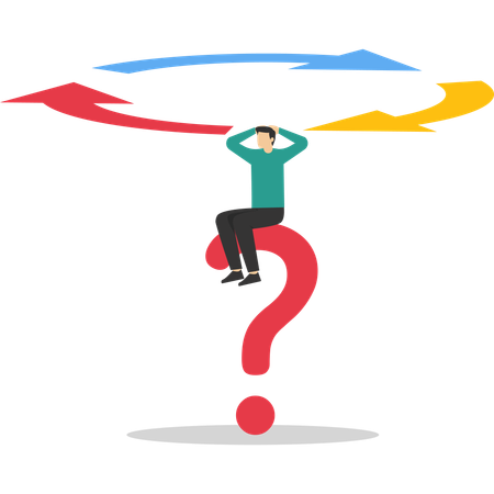 Businessman finding solution from problem  Illustration