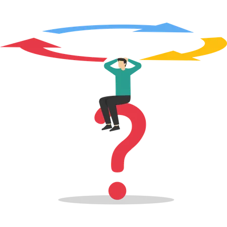 Businessman finding solution from problem  Illustration