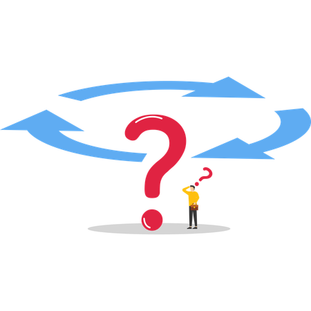 Businessman finding solution from problem  Illustration