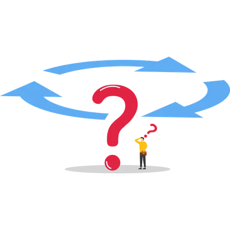 Businessman finding solution from problem  Illustration
