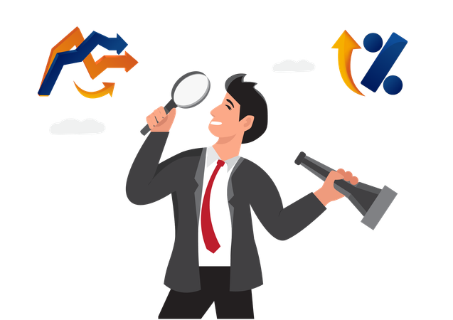 Businessman finding solution  Illustration