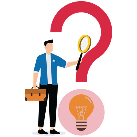 Businessman finding solution to problem  Illustration