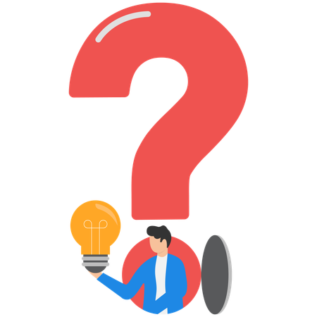 Businessman finding solution to problems  Illustration