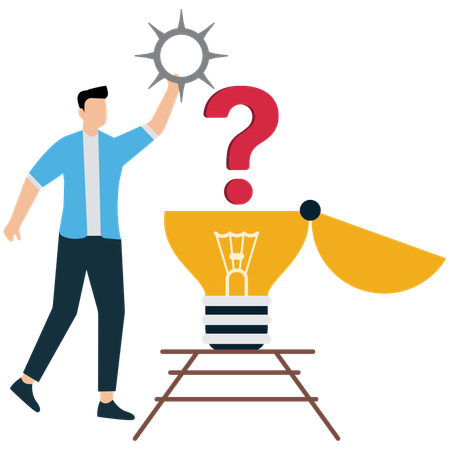 Businessman Finding Solutions to Business Problems  Illustration