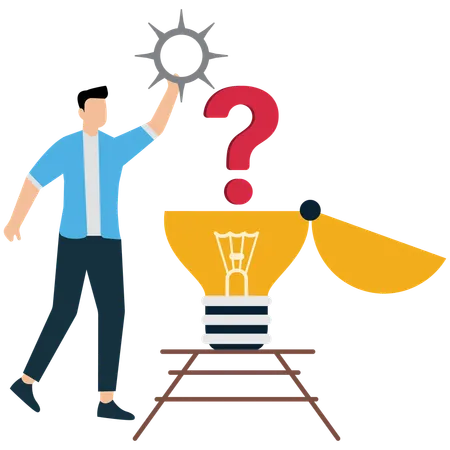 Businessman Finding Solutions to Business Problems  Illustration