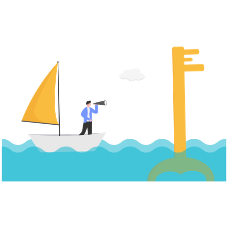 Businessman finding success key  Illustration