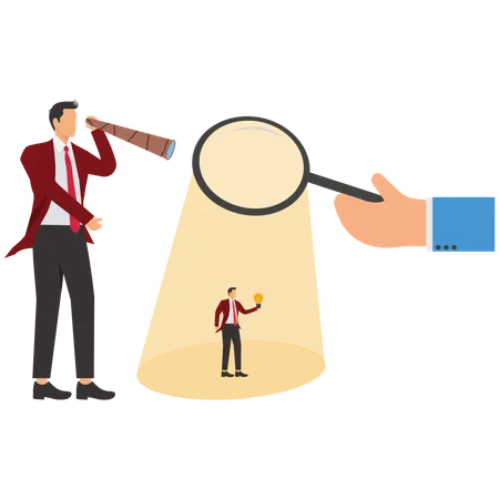 Businessman finding talented employee  Illustration