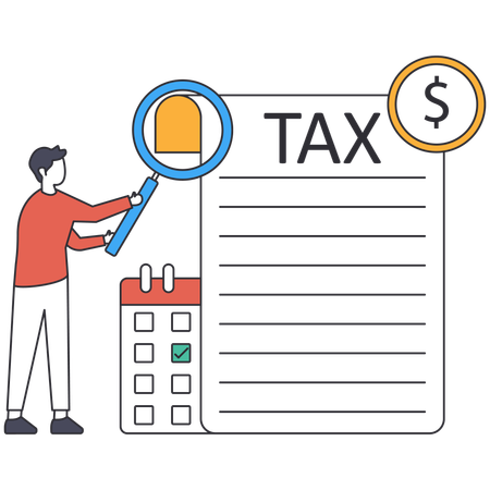 Businessman finding tax liability  Illustration