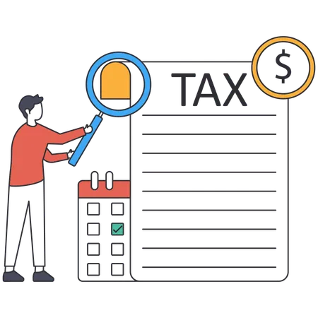 Businessman finding tax liability  Illustration