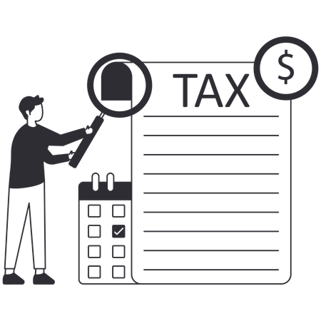 Businessman finding tax liability  Illustration