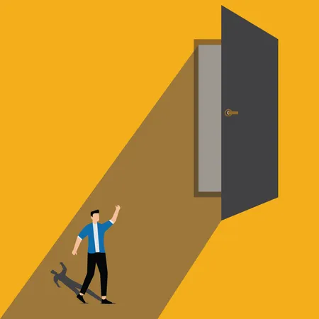 Businessman Finding way out  Illustration