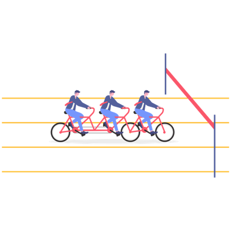 Businessman Finish line  Illustration