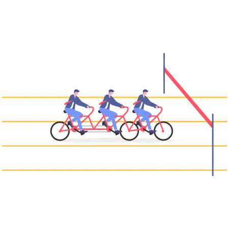 Businessman Finish line  Illustration