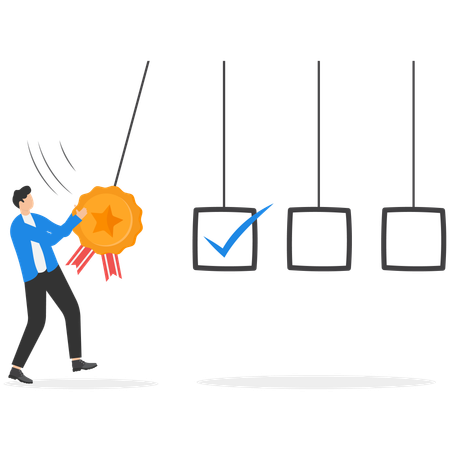 Businessman finishing todo list  Illustration