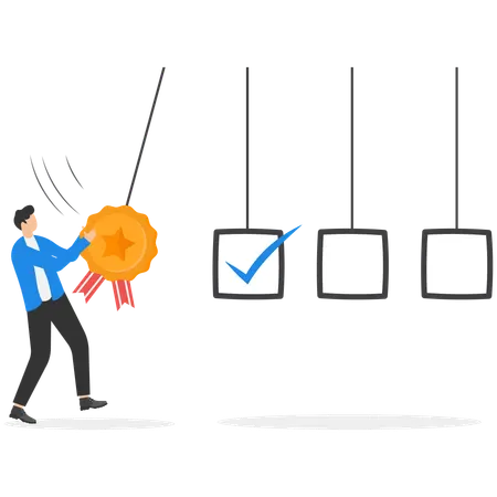 Businessman finishing todo list  Illustration