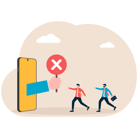 Businessman fires employee from their job  Illustration
