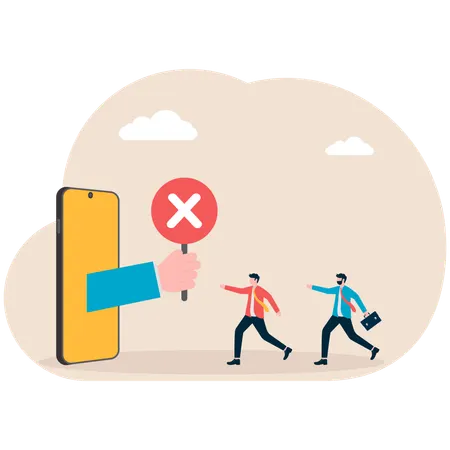 Businessman fires employee from their job  Illustration