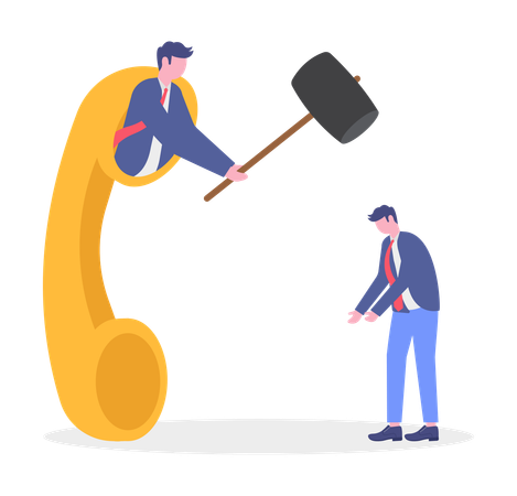 Businessman Firing Business Employee  Illustration