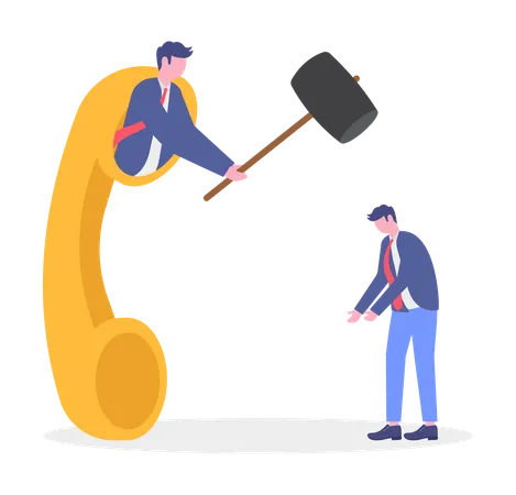 Businessman Firing Business Employee  Illustration