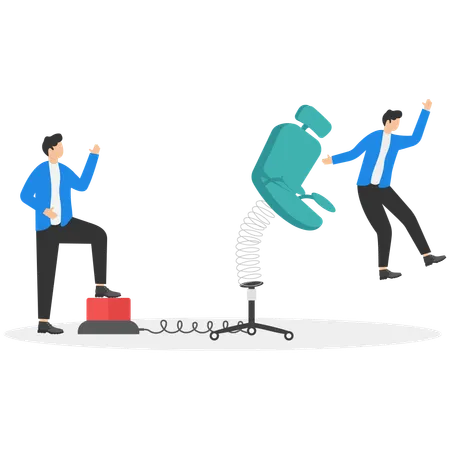 Businessman firing business employee  Illustration