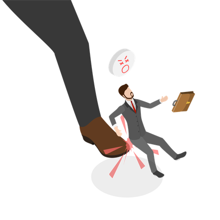 Businessman firing employee  Illustration