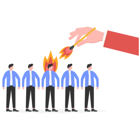 Businessman firing employee  Illustration