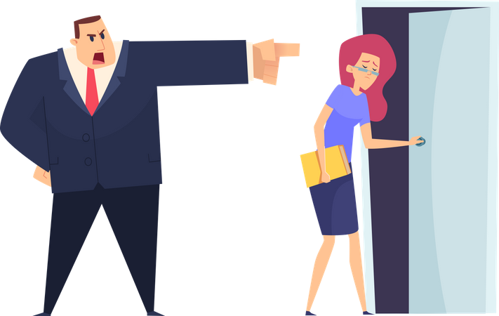 Businessman firing female employee  Illustration
