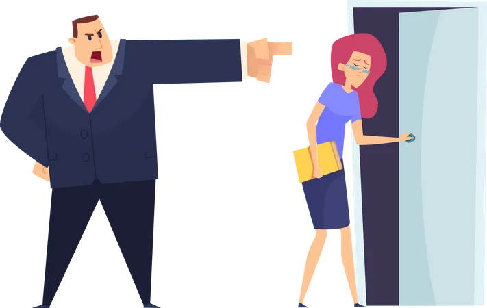 Businessman firing female employee  Illustration