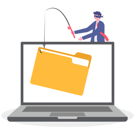 Businessman Fishing Rod  Illustration