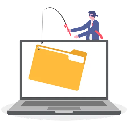 Businessman Fishing Rod  Illustration