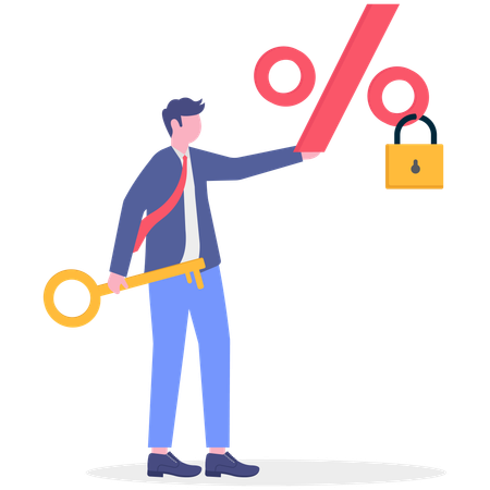 Businessman Fixed interest rate  Illustration