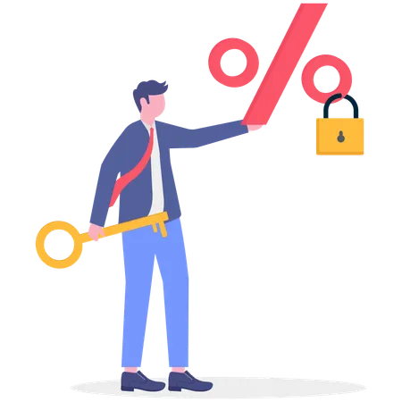 Businessman Fixed interest rate  Illustration
