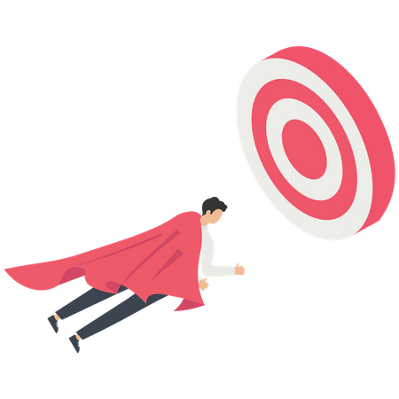 Businessman fly to business target  Illustration