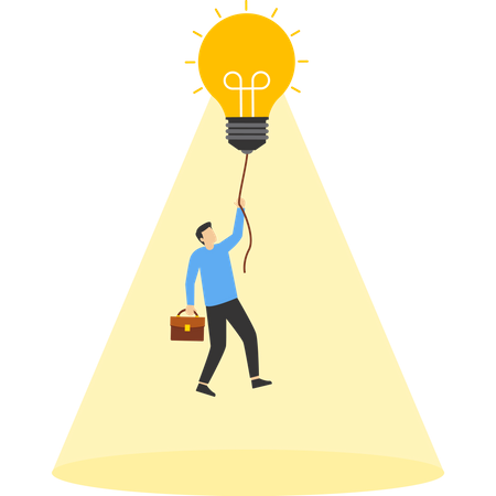 Businessman flying using idea  Illustration