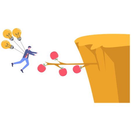 Businessman Flying using ideas  Illustration