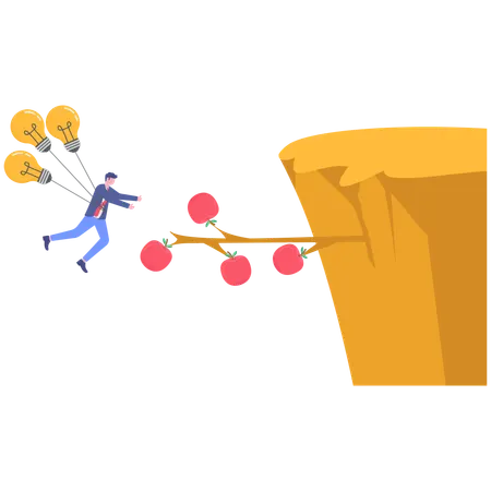 Businessman Flying using ideas  Illustration