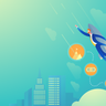 businessman flying illustration free download