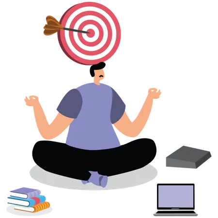 Businessman focus on goals  Illustration