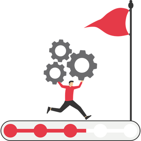 Businessman focuses on goal management  Illustration