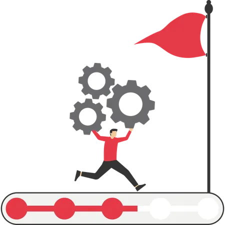 Businessman focuses on goal management  Illustration