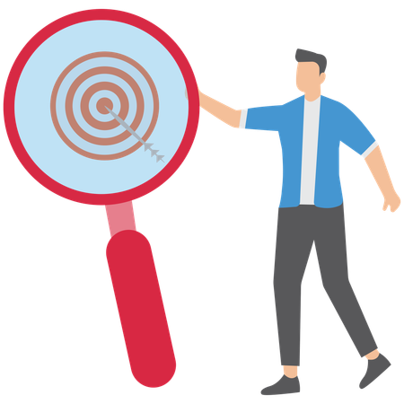 Businessman focusing on goal achievement  Illustration
