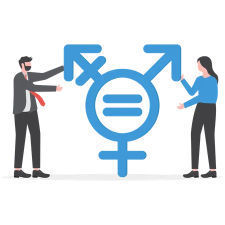 Businessman  follows gender equality concept  Illustration