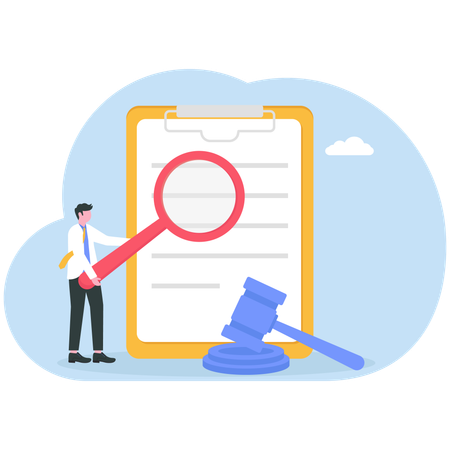 Businessman follows law rules  Illustration
