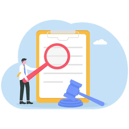 Businessman follows law rules  Illustration