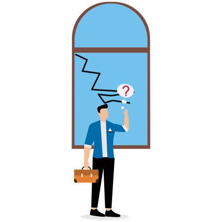 Businessman forecasting business risk  Illustration