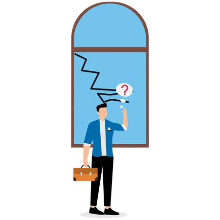 Businessman forecasting business risk  Illustration