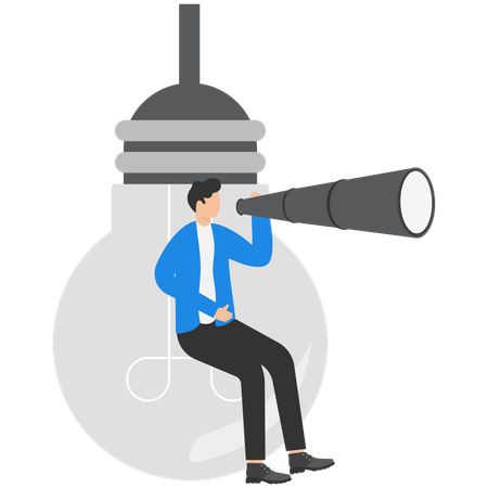 Businessman forecasting business vision  Illustration