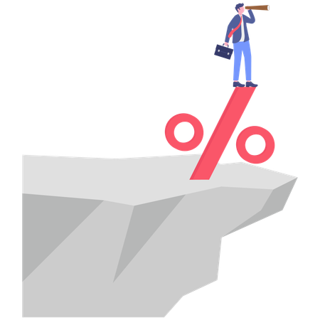 Businessman forecasting interest rate  Illustration