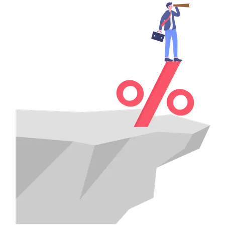 Businessman forecasting interest rate  Illustration