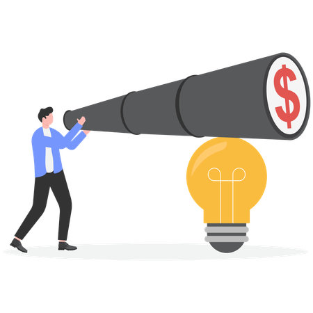 Businessman forecasting money innovation  Illustration